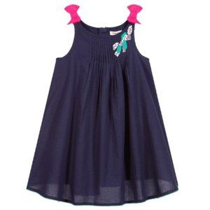NWT Catimini Paris Navy Blue Cotton Sundress With Bow - Size 3T